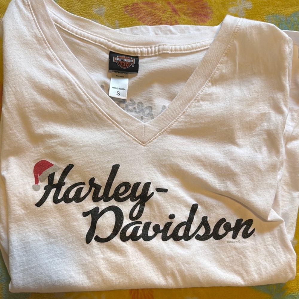 Harley-Davidson Festive White V-Neck Tee